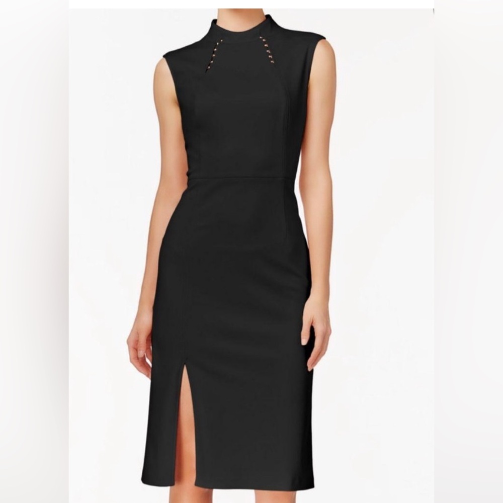 Black Shift Dress Mid Thigh Slit